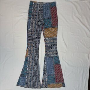 Topshop Patchwork Print Flared Leggings- 6